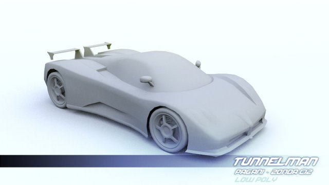 low poly pagani zonda c12 3D 모델 .c4d .max .obj .3ds .fbx .stl .blend 
