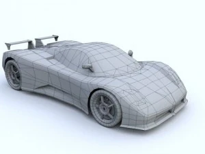 low poly pagani zonda c12 3D Model