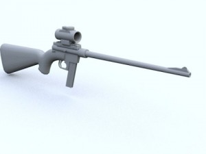low poly henry us survival rifle 3D Model