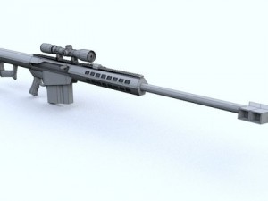 low poly barrett m82a1 Modelo 3D