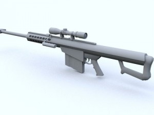 low poly barrett m82a1 Modelo 3D