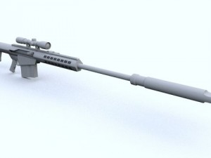 low poly barrett m82a1 Modelo 3D