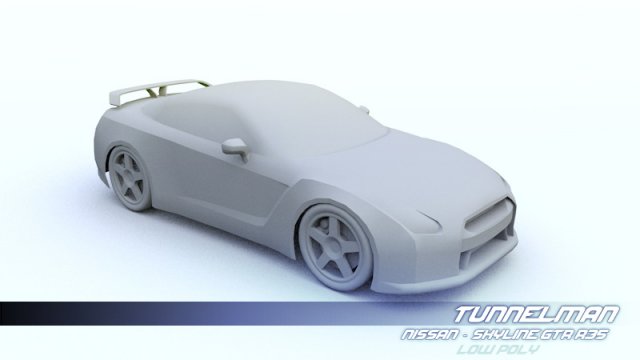 low poly nissan skyline gtr r35 Modello 3D .c4d .max .obj .3ds .fbx .stl .blend 