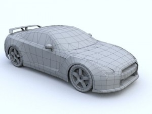 low poly nissan skyline gtr r35 Modello 3D