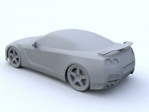 low poly nissan skyline gtr r35 Modello 3D