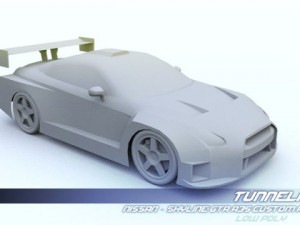 low poly nissan skyline gtr r35 custom 3D Model