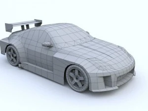 low poly nissan 350z custom 3D Model