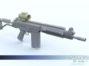low poly ds arms sa58 or fn fal 3D Model