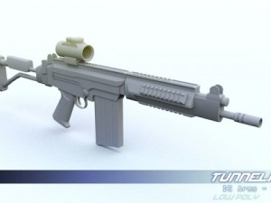 low poly ds arms sa58 or fn fal Model 3D