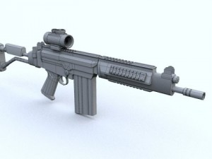 low poly ds arms sa58 or fn fal 3D मॉडल