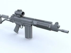 low poly ds arms sa58 or fn fal 3D Model
