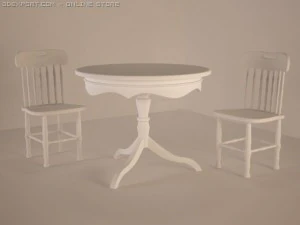 cherry table and chairs 3D Model