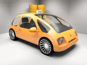 futuristic mini taxi alice 3D Model