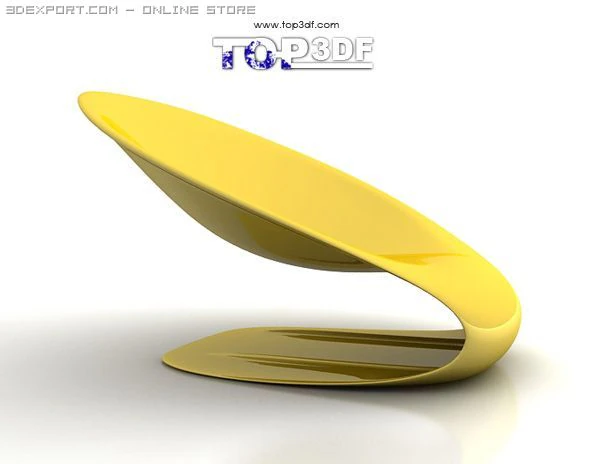 dish chair 3D Model .c4d .max .obj .3ds .fbx .stl .blend 