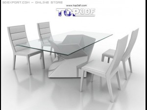 dinning chair and table 3D Model