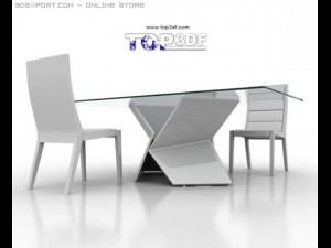 dinning chair and table Model 3D