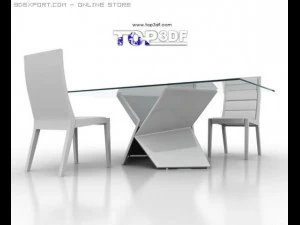dinning chair and table 3D Model