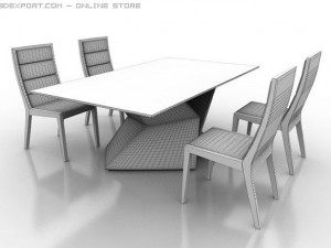 dinning chair and table Model 3D