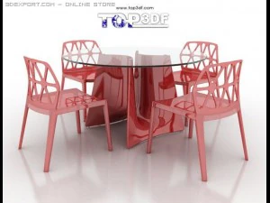 dinning chair and table 3D Model