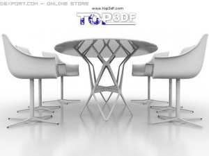 dinning chair and table 3D Model