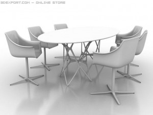 dinning chair and table 3D 모델