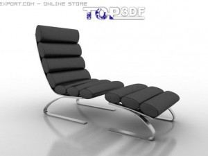 unico modern chaise Model 3D