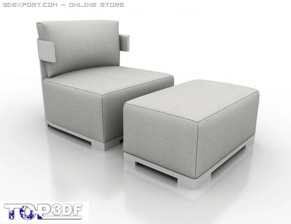 porada bea armchair 3D Model .c4d .max .obj .3ds .fbx .stl .blend