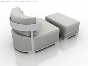 porada bea armchair Modello 3D