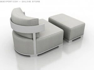 porada bea armchair 3D Model