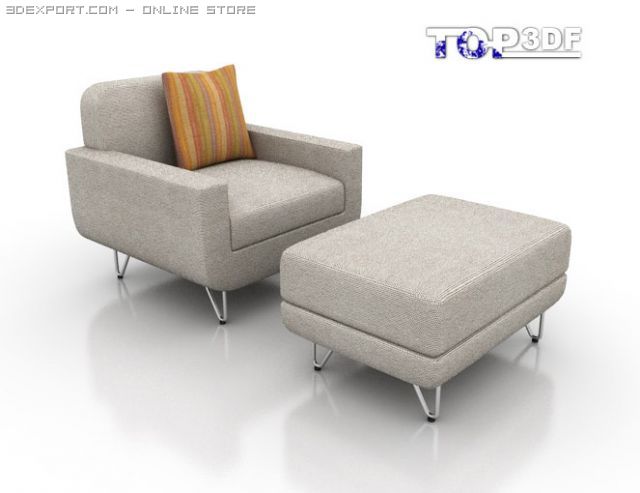 rado armchair 3D Model .c4d .max .obj .3ds .fbx .stl .blend 