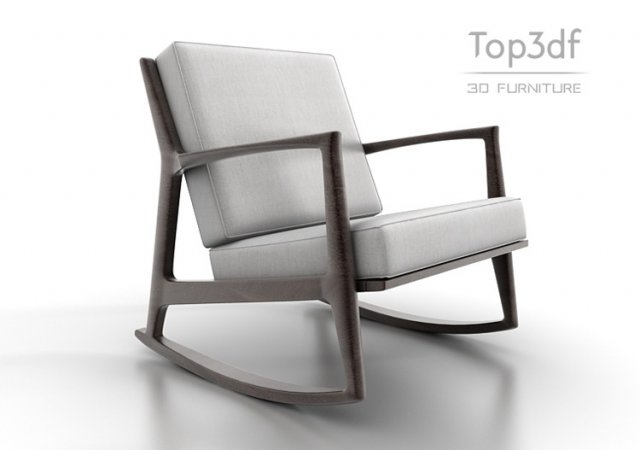 rocking chair 3D Model .c4d .max .obj .3ds .fbx .stl .blend 