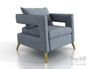 modern fabric armchair Model 3D