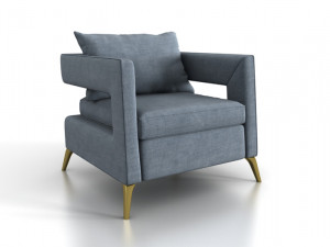 modern fabric armchair 3D Model