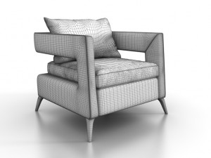 modern fabric armchair 3D Model