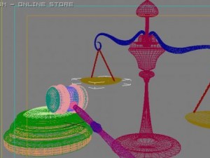 courthammerscalesbalance 3D 模型