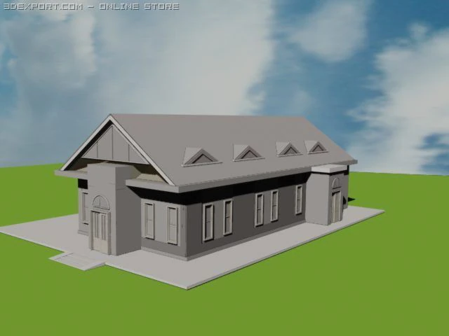 Haus 3D Modell .c4d .max .obj .3ds .fbx .stl .blend 