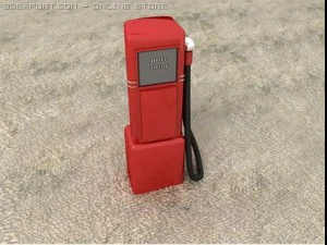 retro stacja benzynowa Model 3D