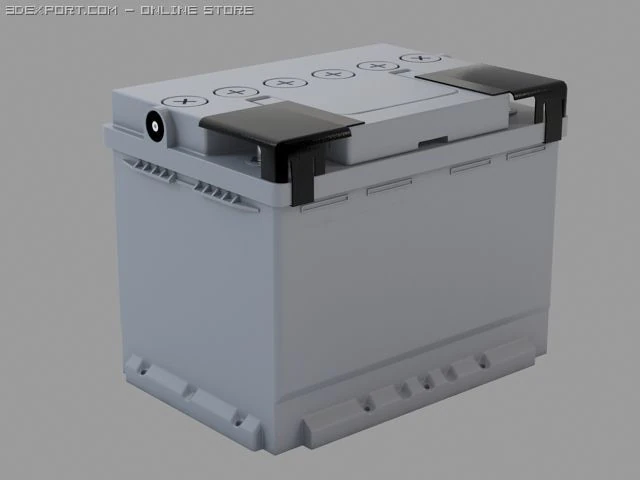 akumulator samochodowy Model 3D .c4d .max .obj .3ds .fbx .stl .blend 