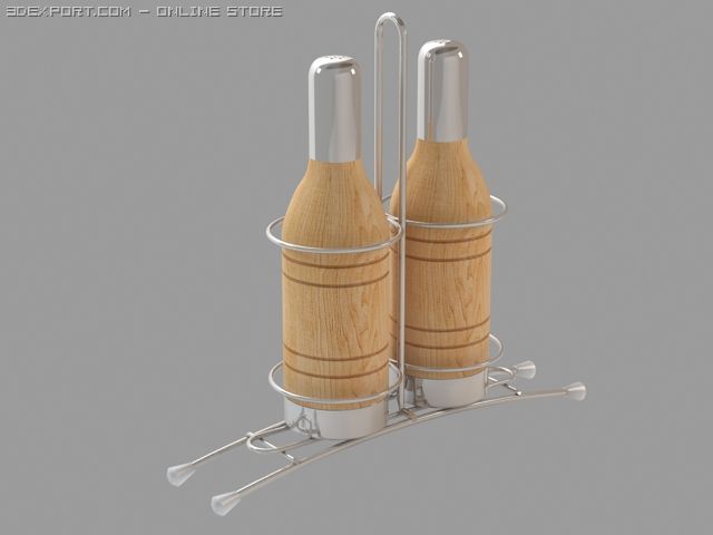 a set of salt and pepper 3D Модель .c4d .max .obj .3ds .fbx .stl .blend 