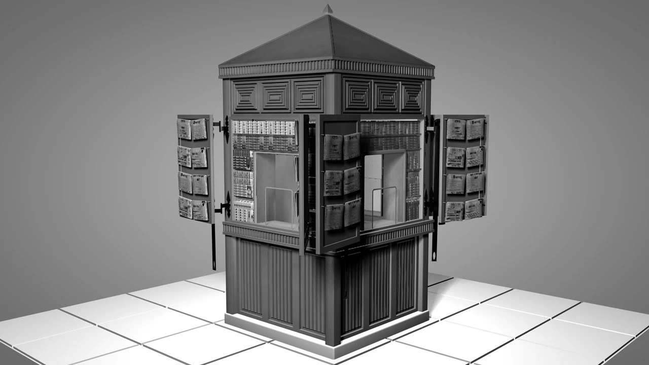 old greek kiosk 3D Model .c4d .max .obj .3ds .fbx .stl .blend 