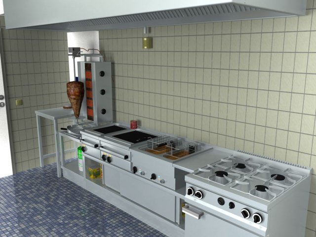 Greek Commercial Kitchen 3d Model In Kitchen 3dexport