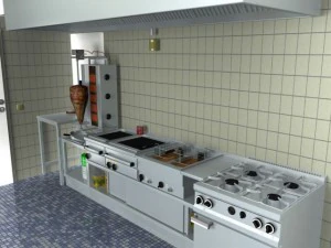 cucina commerciale greca Modello 3D