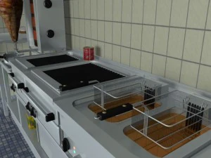 greek commercial kitchen 3D Model