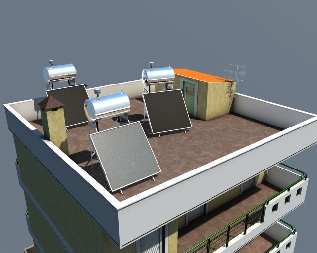 greek house 3D Model .c4d .max .obj .3ds .fbx .stl .blend 