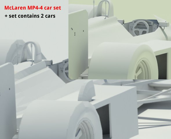 mclaren mp44 f1 car set Model 3D .c4d .max .obj .3ds .fbx .stl .blend