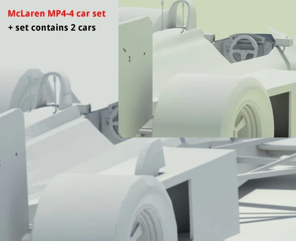 mclaren mp44 f1 car set 3D Model .c4d .max .obj .3ds .fbx .stl .blend 