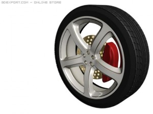 wheelrim tire brake 3D 模型
