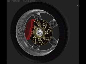 wheelrim tire brake 3D 模型