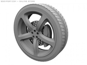 wheelrim tire brake 3D 模型