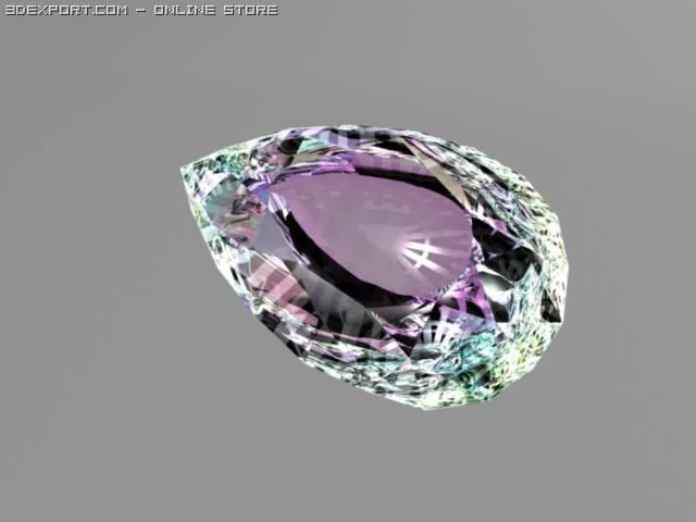 pear diamond gem 3D Model .c4d .max .obj .3ds .fbx .stl .blend